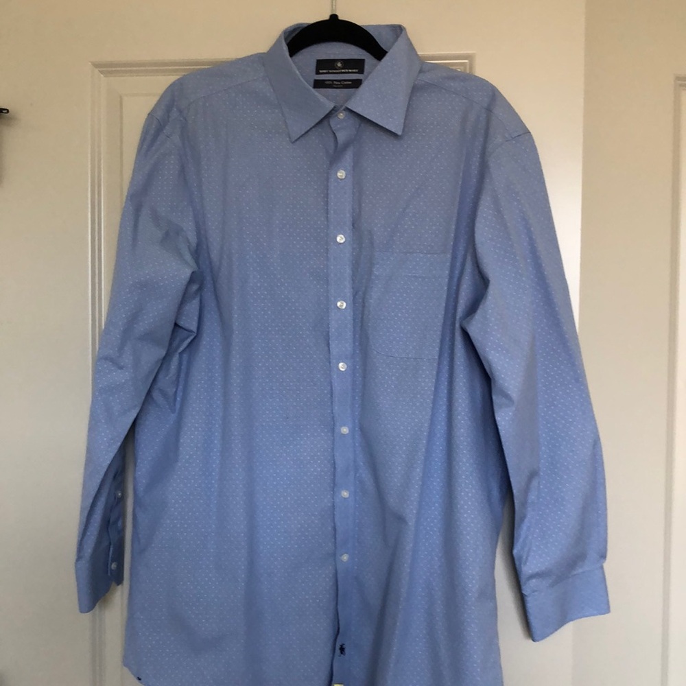 Men’s dress shirt, blue, size 17/34, Hart Schaffner Marx